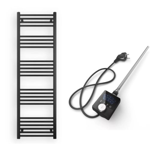 Törölközőszárító radiátor elektromos fűtőpatronnal 50 x 160 cm - Nero Italia AF-13-600W (fekete)