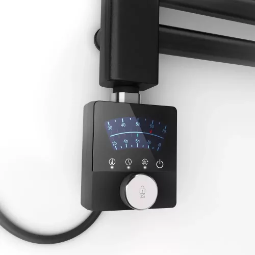 Törölközőszárító radiátor elektromos fűtőpatronnal 50 x 160 cm - Nero Italia AF-13-600W (fekete)