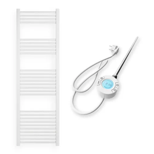 Törölközőszárító radiátor elektromos fűtőpatronnal 50 x 160 cm - Nero Italia S-600W (fehér)