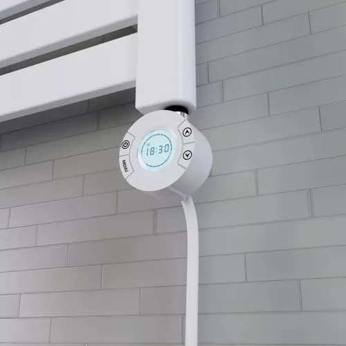 Törölközőszárító radiátor elektromos fűtőpatronnal 50 x 160 cm - Nero Italia S-600W (fehér)