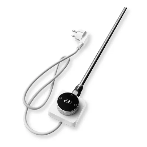 Törölközőszárító radiátor elektromos fűtőpatronnal 50 x 160 cm - Nero Italia C-600W (fehér)