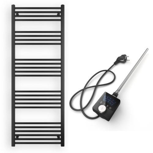 Törölközőszárító radiátor elektromos fűtőpatronnal 60 x 160 cm - Nero Italia AF14-600W (fekete)