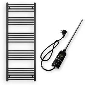 Törölközőszárító radiátor elektromos fűtőpatronnal 60 x 160 cm - Nero Italia S-600W (fekete)