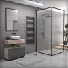 Törölközőszárító radiátor elektromos fűtőpatronnal 60 x 160 cm - Nero Italia S-600W (fekete)