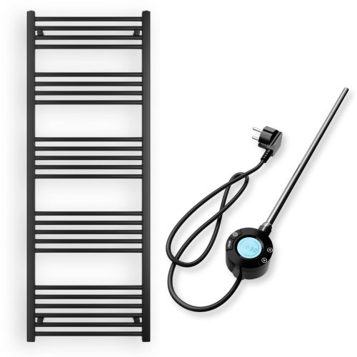 Törölközőszárító radiátor elektromos fűtőpatronnal 60 x 160 cm - Nero Italia S-600W (fekete)