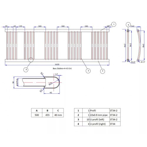 Törölközőszárító radiátor elektromos fűtőpatronnal 60 x 160 cm - Nero Italia S-600W (fekete)