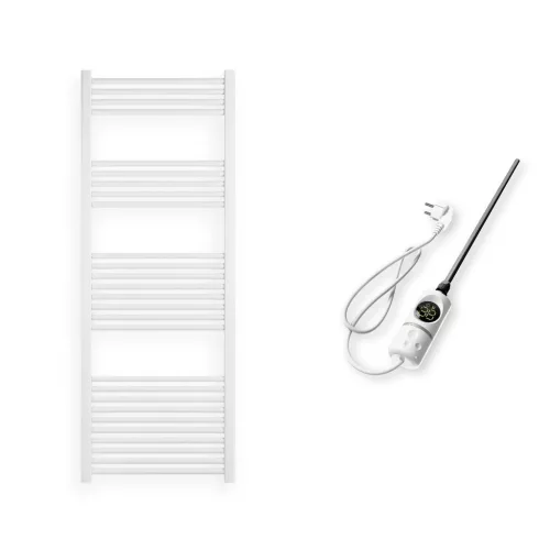 Törölközőszárító radiátor elektromos fűtőpatronnal 60 x 160 cm - Nero Italia C-600W (fehér)
