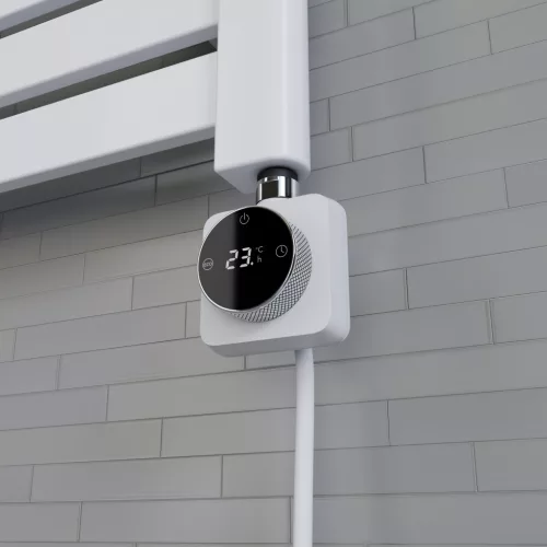 Törölközőszárító radiátor elektromos fűtőpatronnal 60 x 160 cm - Nero Italia AF-14-600W (fehér)