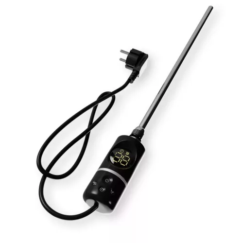 Törölközőszárító radiátor elektromos fűtőpatronnal 75 x 160 cm - Nero Italia C-800W (fekete)
