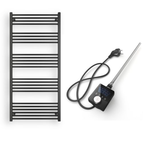 Törölközőszárító radiátor elektromos fűtőpatronnal 75 x 160 cm - Nero Italia AF-13-800W (fekete)