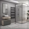 Törölközőszárító radiátor elektromos fűtőpatronnal 75 x 160 cm - Nero Italia AF-05-800W (fekete)