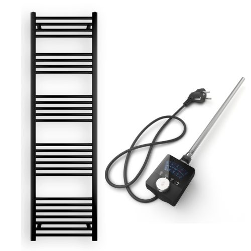 Törölközőszárító radiátor elektromos fűtőpatronnal 50 x 170 cm - Nero Italia AF-13-600W (fekete)
