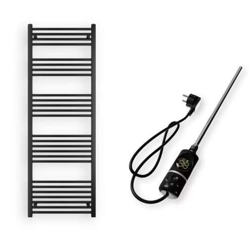Törölközőszárító radiátor elektromos fűtőpatronnal 60 x 170 cm - Nero Italia C-800W (fekete)