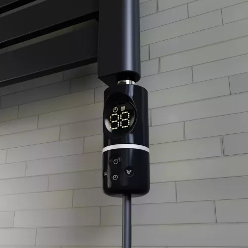 Törölközőszárító radiátor elektromos fűtőpatronnal 75 x 170 cm - Nero Italia C-800W (fekete)