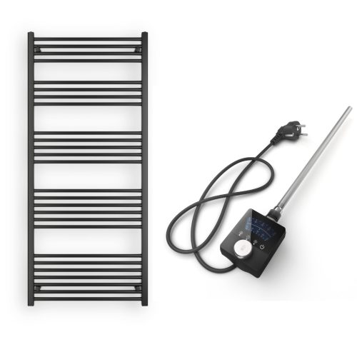 Törölközőszárító radiátor elektromos fűtőpatronnal 75 x 170 cm - Nero Italia AF-13-800W (fekete)