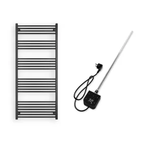   Törölközőszárító radiátor elektromos fűtőpatronnal 75 x 170 cm - Nero Italia AF-05-800W (fekete)