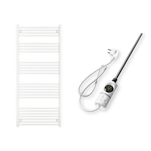 Törölközőszárító radiátor elektromos fűtőpatronnal 75 x 170 cm - Nero Italia C-800W (fehér)