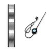 Törölközőszárító radiátor elektromos fűtőpatronnal 30 x 180 cm - Nero Italia S-400W (fekete)