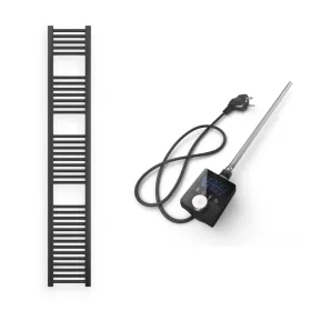 Törölközőszárító radiátor elektromos fútőpatronnal 30 x 180 cm - Nero Italia AF-13-400W (fekete)