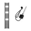 Törölközőszárító radiátor elektromos fútőpatronnal 30 x 180 cm - Nero Italia 400W (fekete)