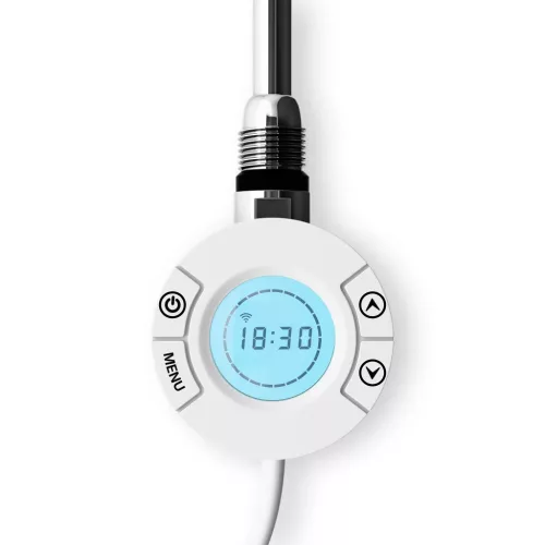 Törölközőszárító radiátor elektromos fűtőpatronnal 50 x 120 cm - Nero Italia S-400W (fehér)