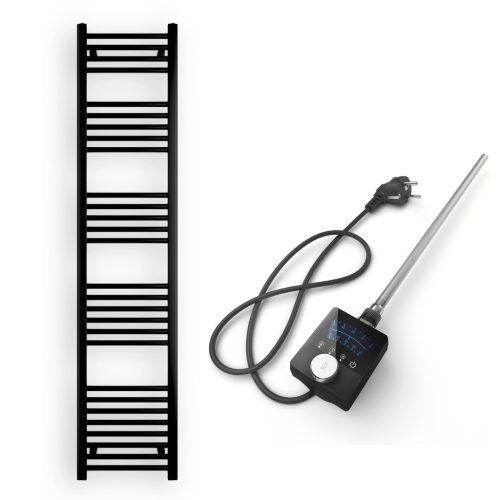 Törölközőszárító radiátor elektromos fűtőpatronnal 40 x 180 cm - Nero Italia AF-13-600W (fekete)