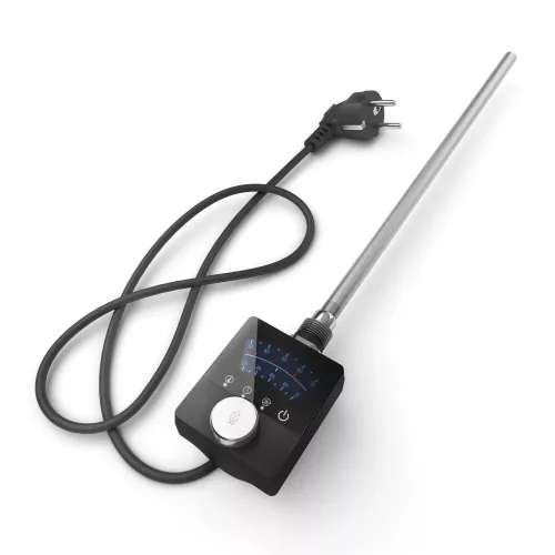Törölközőszárító radiátor elektromos fűtőpatronnal 40 x 180 cm - Nero Italia AF-13-600W (fekete)