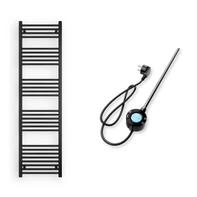   Törölközőszárító radiátor elektromos fűtőpatronnal 50 x 180 cm - Nero Italia S-600W (fekete)