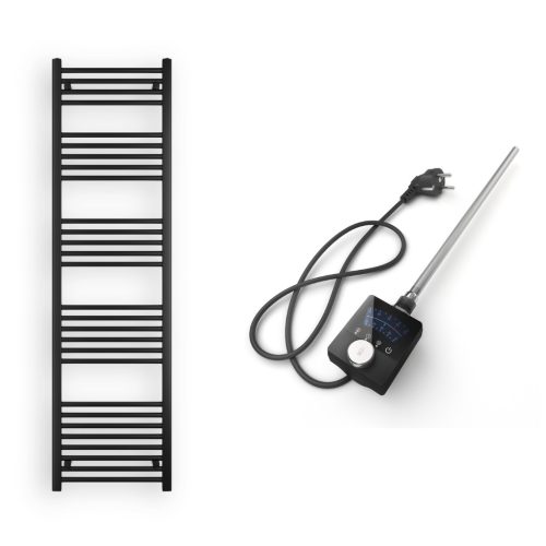 Törölközőszárító radiátor elektromos fűtőpatronnal 50 x 180 cm - Nero Italia AF-13-600W (fekete)
