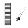 Törölközőszárító radiátor elektromos fűtőpatronnal 50 x 180 cm - Nero Italia AF-05-600W (fekete)