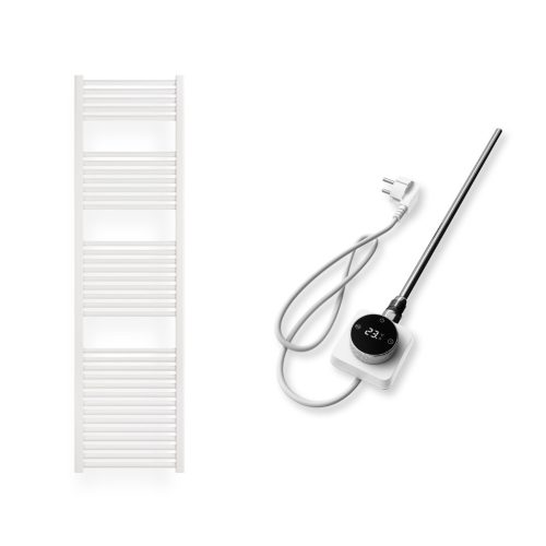 Törölközőszárító radiátor elektromos fűtőpatronnal 50 x 180 cm - Nero Italia C-600W (fehér)