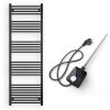 Törölközőszárító radiátor elektromos fűtőpatronnal 60 x 140 cm - Nero Italia AF13-600W (fekete)