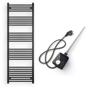 Törölközőszárító radiátor elektromos fűtőpatronnal 60 x 140 cm - Nero Italia AF13-600W (fekete)