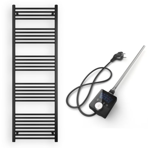 Törölközőszárító radiátor elektromos fűtőpatronnal 60 x 140 cm - Nero Italia AF13-600W (fekete)