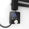 Törölközőszárító radiátor elektromos fűtőpatronnal 60 x 140 cm - Nero Italia AF13-600W (fekete)