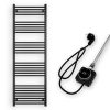 Törölközőszárító radiátor elektromos fűtőpatronnal 60 x 180 cm - Nero Italia AF14-600W (fekete)