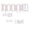 Törölközőszárító radiátor elektromos fűtőpatronnal 60 x 180 cm - Nero Italia AF14-600W (fekete)