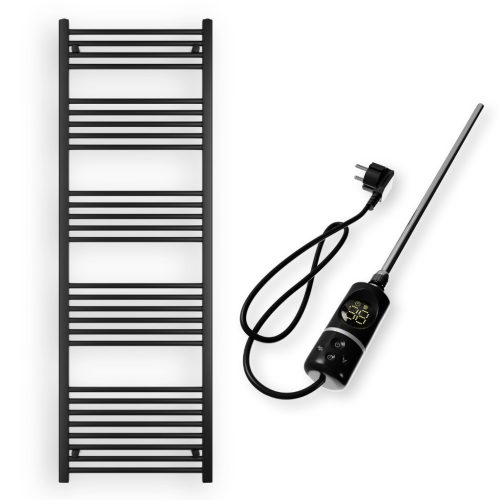 Törölközőszárító radiátor elektromos fűtőpatronnal 60 x 180 cm - Nero Italia C-600W (fekete)