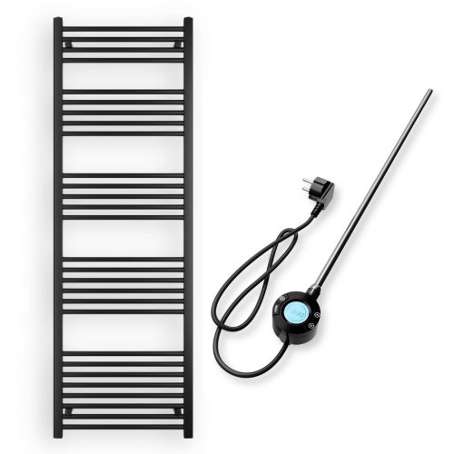 Törölközőszárító radiátor elektromos fűtőpatronnal 60 x 180 cm - Nero Italia S-600W (fekete)