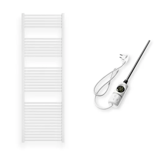 Törölközőszárító radiátor elektromos fűtőpatronnal 60 x 180 cm - Nero Italia C-800W (fehér)