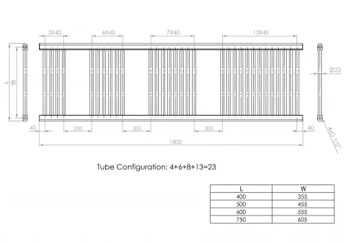 Fürdőszobai törölközőszárító radiátor 60x180 cm - fehér