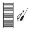 Törölközőszárító radiátor elektromos fűtőpatronnal 75 x 180 cm - Nero Italia C-800W (fekete)