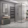 Törölközőszárító radiátor elektromos fűtőpatronnal 75 x 180 cm - Nero Italia C-800W (fekete)