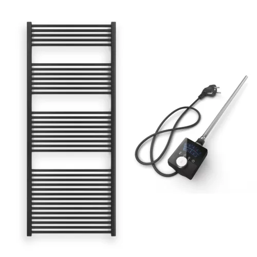 Törölközőszárító radiátor elektromos fűtőpatronnal 75 x 180 cm - Nero Italia AF-13-800W (fekete)