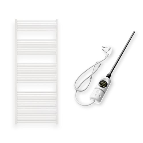 Törölközőszárító radiátor elektromos fűtőpatronnal 75 x 180 cm - Nero Italia C-800W (fehér)