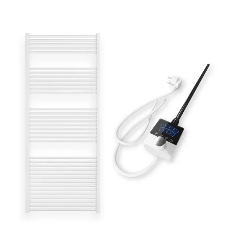 Törölközőszárító radiátor elektromos fűtőpatronnal 75 x 180 cm - Nero Italia AF-13-800W (fehér)