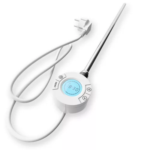 Törölközőszárító radiátor elektromos fűtőpatronnal 30 x 70 cm - Nero Italia S-Type-200W (fehér)