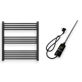   Törölközőszárító radiátor elektromos fűtőpatronnal 75 x 80 cm - Nero Italia C-400W (fekete)