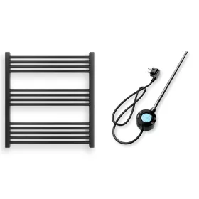   Törölközőszárító radiátor elektromos fűtőpatronnal 75 x 80 cm - Nero Italia S-400W (fekete)