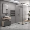 Törölközőszárító radiátor elektromos fűtőpatronnal 75 x 80 cm - Nero Italia S-400W (fekete)